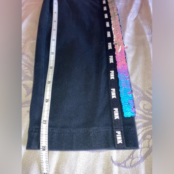 RARE VS PINK Iridescent to Silver Sequins Bling Yoga Leggings Medium - Picture 14 of 14